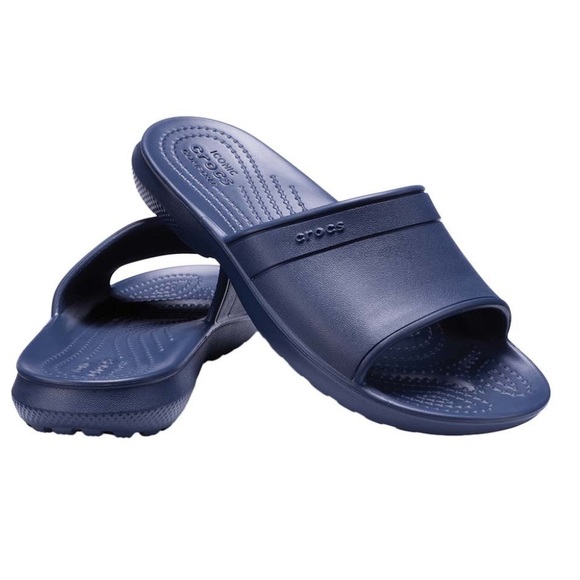 Crocs Classic Navy Slides - Picture 3 of 3